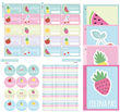 Set ESCUELA. Stickers y separadores (Tematica a elección)